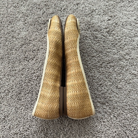 Tory Burch Flats Size 7 Reva Raffia Straw Woven Leather Ballet Slip On - Picture 9 of 11